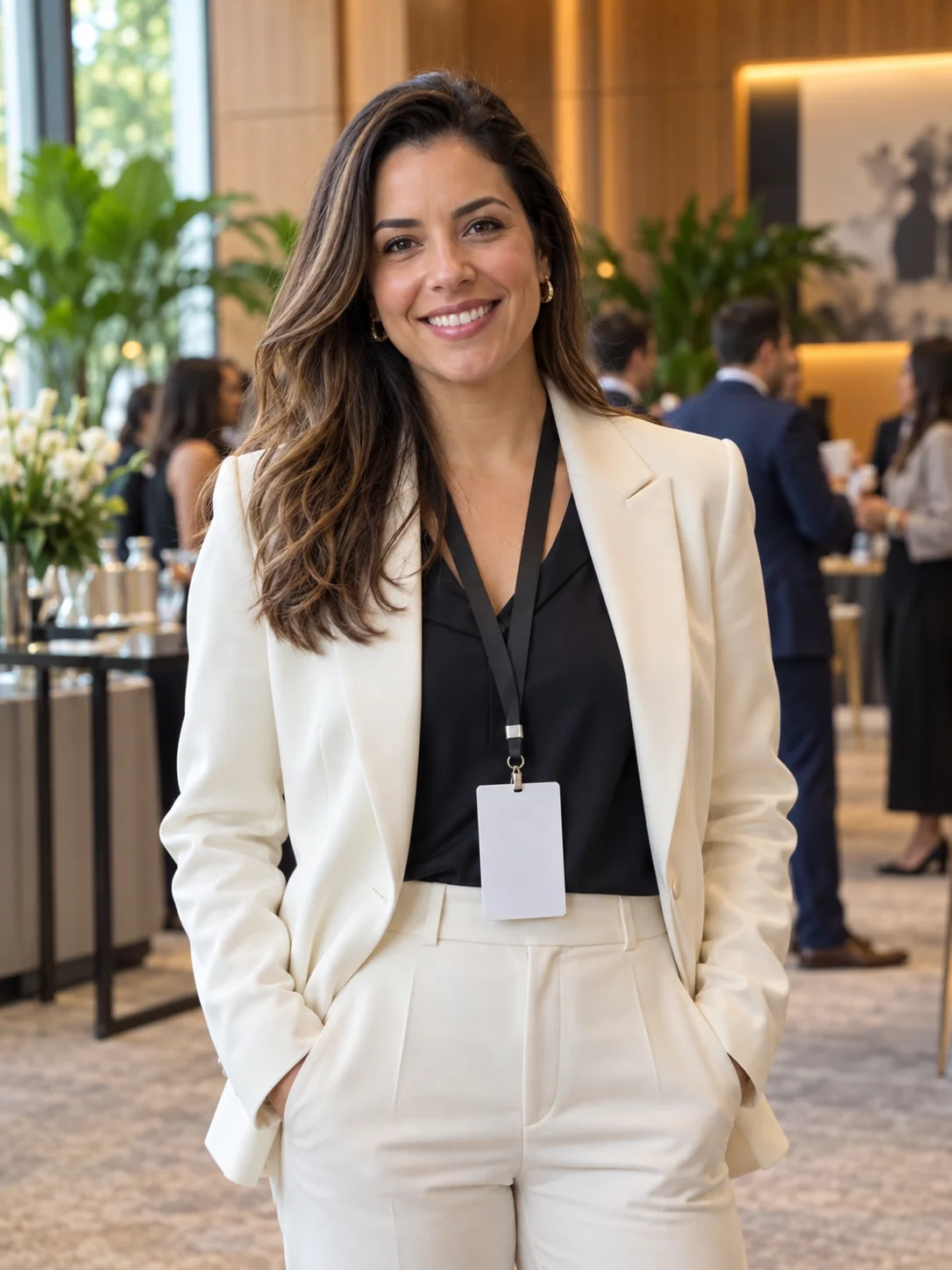 Retrato ilustrativo em um evento corporativo